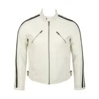Veste en cuir blanc