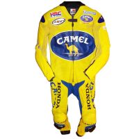 Combinaison de moto jaune