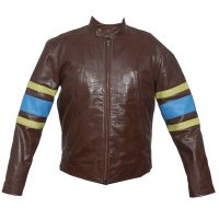 Veste en cuir marron Wolverine