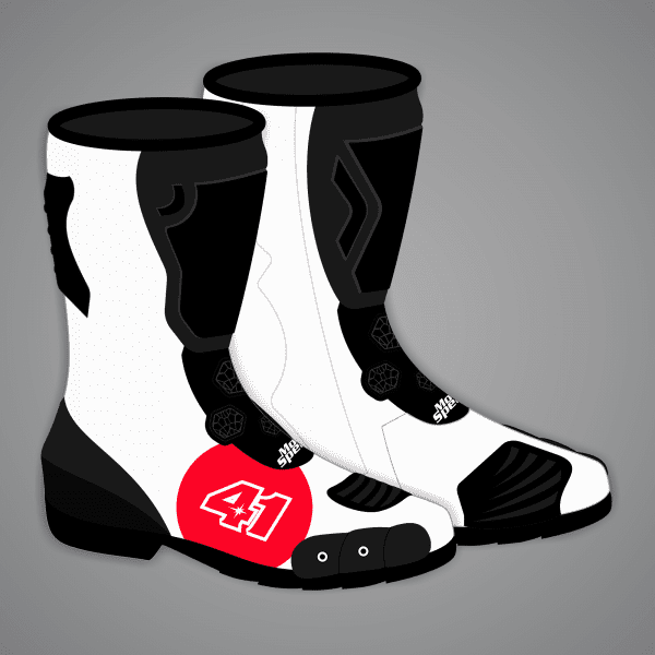 Bottes de moto blanches complètes