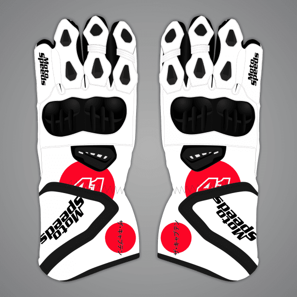 Gants de moto blancs uniquement