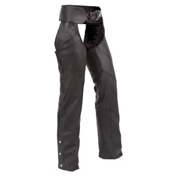 Cuir Noir Chaps de Motard