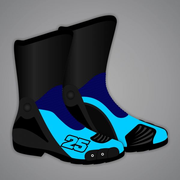 Bottes de moto bleues Raul Fernandez MotoGP 2025