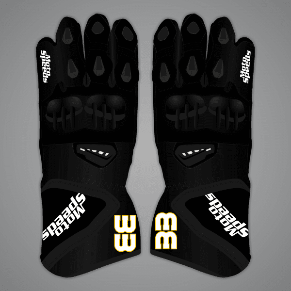 Gants de motard noirs