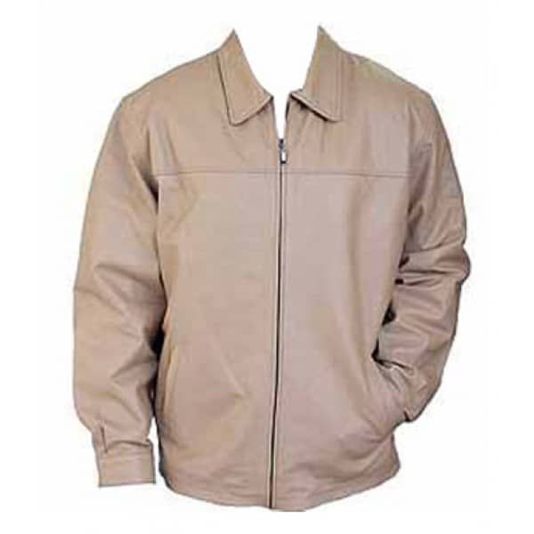 Veste En Cuir Beige Pour Homme