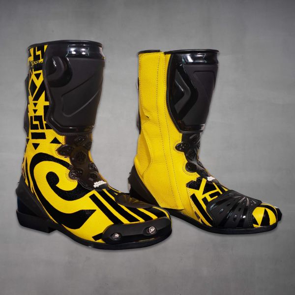 Yellow Moto Boots