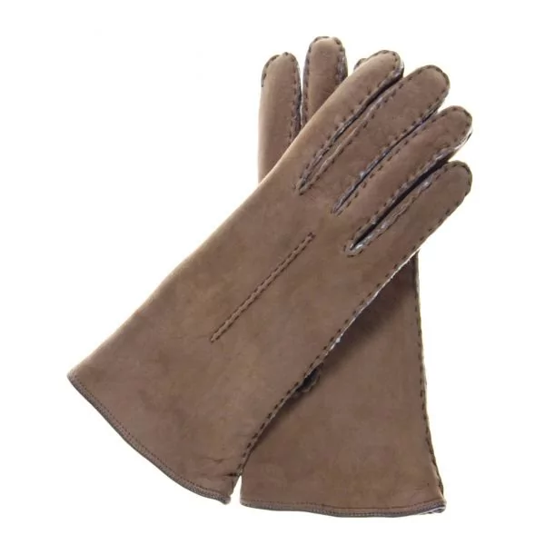 Gants en shearling en daim
